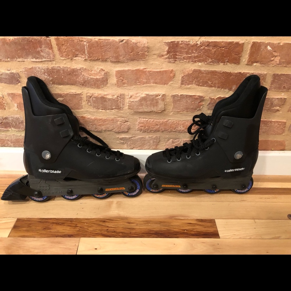 Used black roller blades